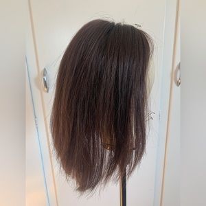 Highline human hair topper 7x7 dark brown. 13-14”